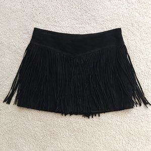 Forever 21 Faux Suede Fringe Mini Skirt